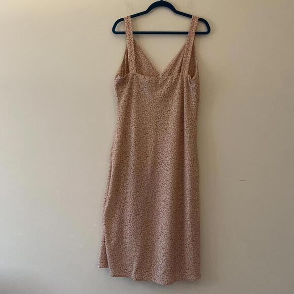 CHARLIE HOLIDAY peach and brown floral midi dress - Picture 3 of 6